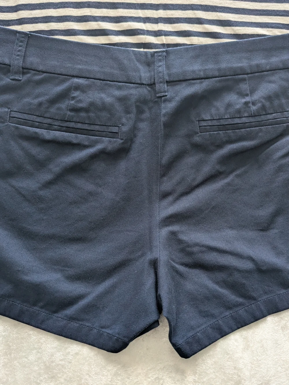 J. Crew Navy/White Striped Tank Top and Navy Bermuda Shorts